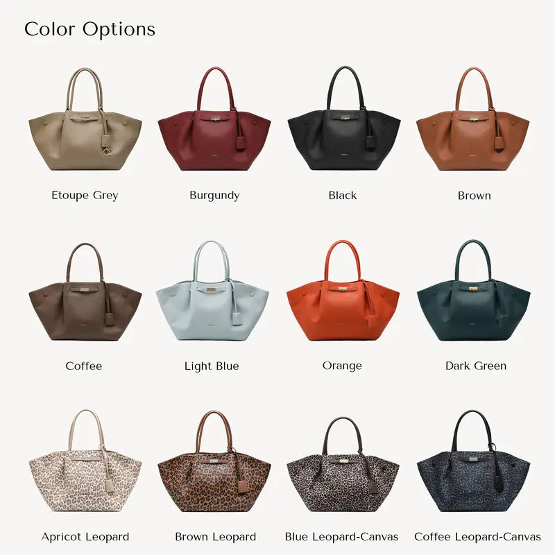NEWBELLA Marella Top Handle Tote Bags - Elegant PU Leather Tote with Detachable Charm & Magnetic Closure System for Everyday Use 23.6" x 12.6" x 5.5" x 11"