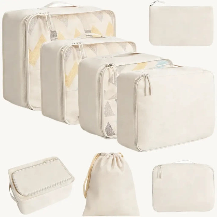 8 Set Mesh Packing Cubes with laundry bag and shoe bag
