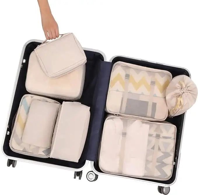 8 Set Mesh Packing Cubes with laundry bag and shoe bag