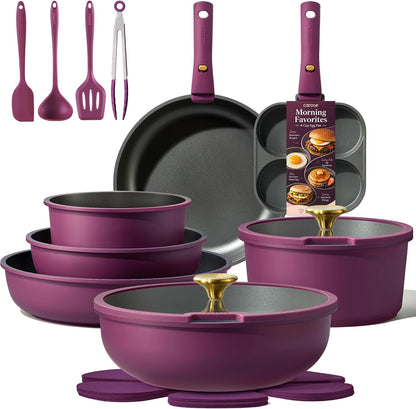 Premium Space-Saving Nonstick Cookware Set