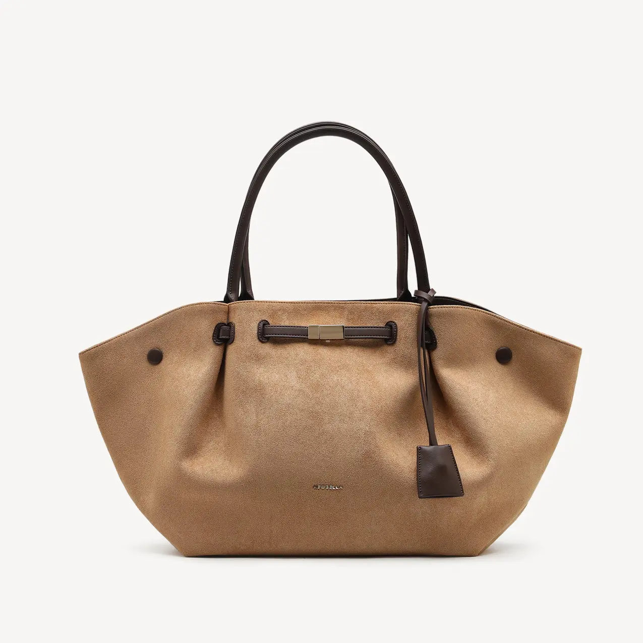 NEWBELLA Marella Top Handle Tote Bags - Elegant PU Leather Tote with Detachable Charm & Magnetic Closure System for Everyday Use 23.6" x 12.6" x 5.5" x 11"