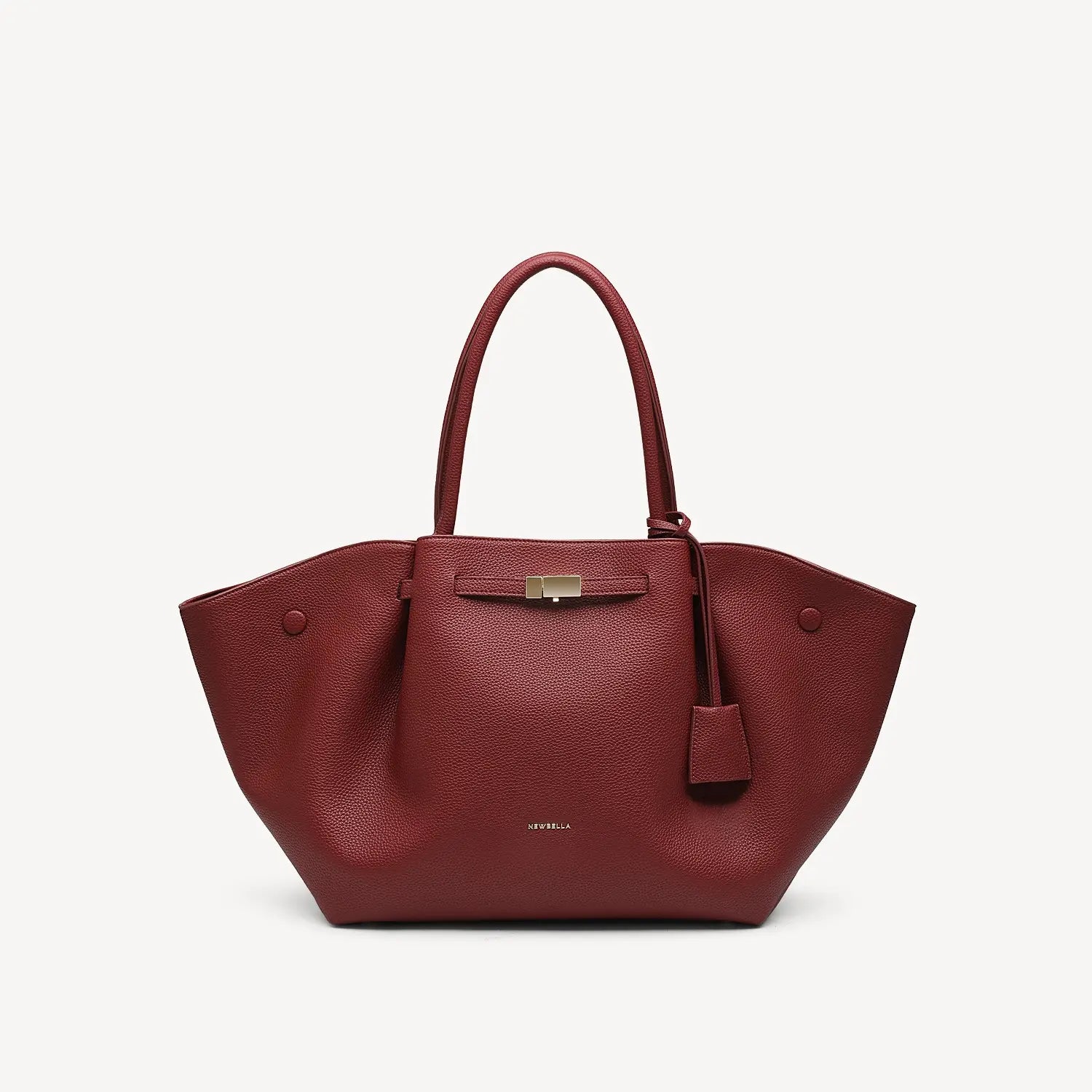NEWBELLA Marella Top Handle Tote Bags - Elegant PU Leather Tote with Detachable Charm & Magnetic Closure System for Everyday Use 23.6" x 12.6" x 5.5" x 11"