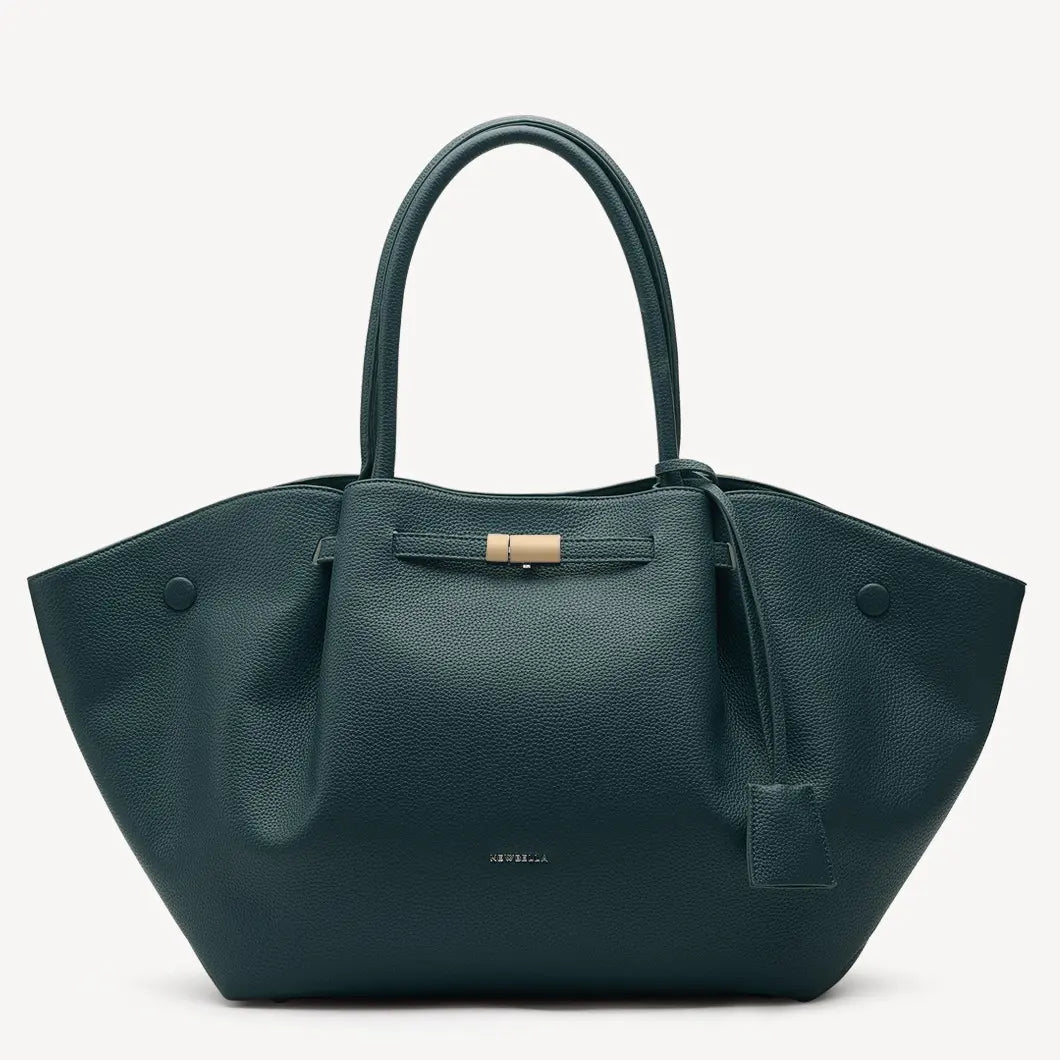 NEWBELLA Marella Top Handle Tote Bags - Elegant PU Leather Tote with Detachable Charm & Magnetic Closure System for Everyday Use 23.6" x 12.6" x 5.5" x 11"