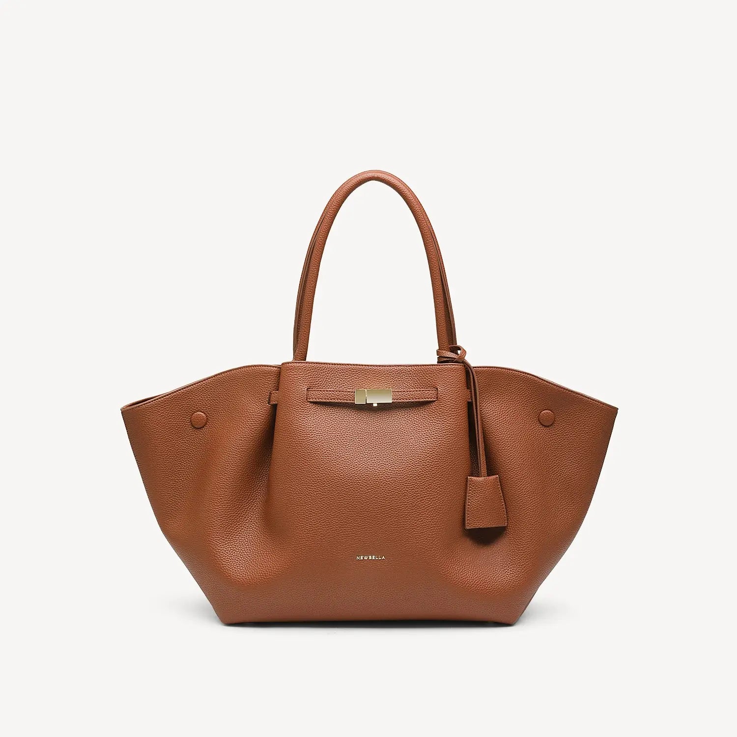 NEWBELLA Marella Top Handle Tote Bags - Elegant PU Leather Tote with Detachable Charm & Magnetic Closure System for Everyday Use 23.6" x 12.6" x 5.5" x 11"
