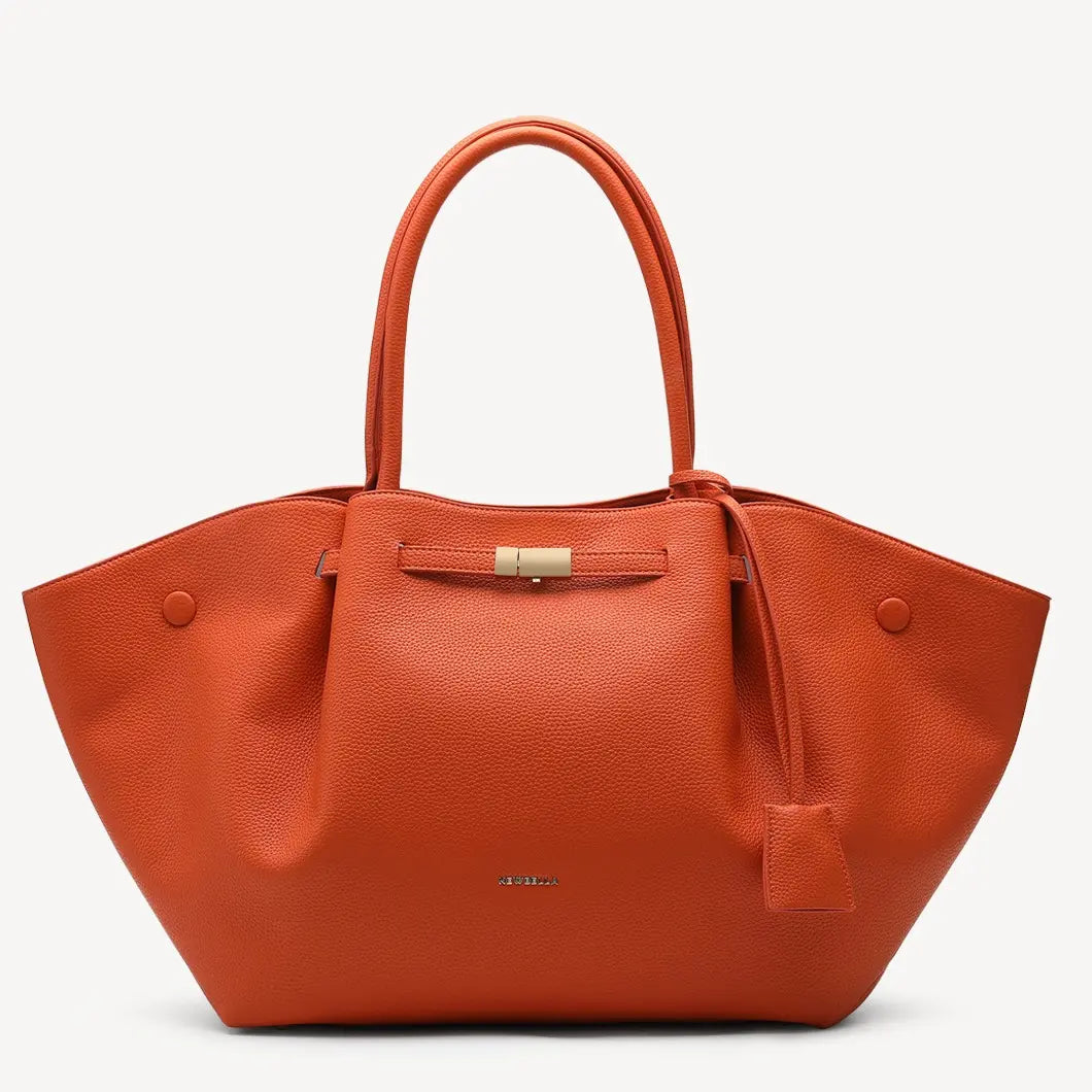 NEWBELLA Marella Top Handle Tote Bags - Elegant PU Leather Tote with Detachable Charm & Magnetic Closure System for Everyday Use 23.6" x 12.6" x 5.5" x 11"