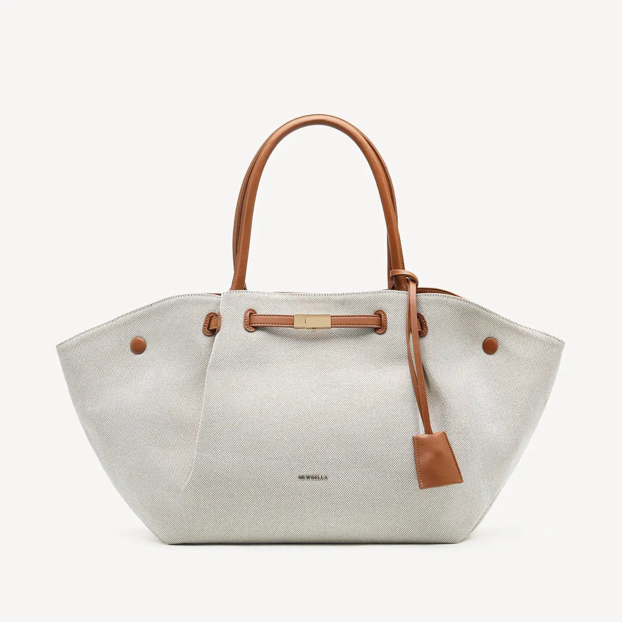 NEWBELLA Marella Top Handle Tote Bags - Elegant PU Leather Tote with Detachable Charm & Magnetic Closure System for Everyday Use 23.6" x 12.6" x 5.5" x 11"